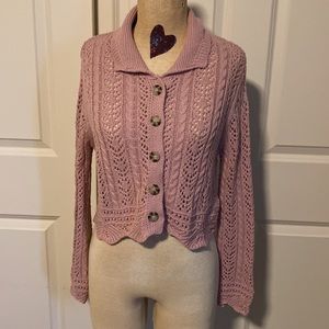 NWOT Jessica Simpson cropped lace cardigan